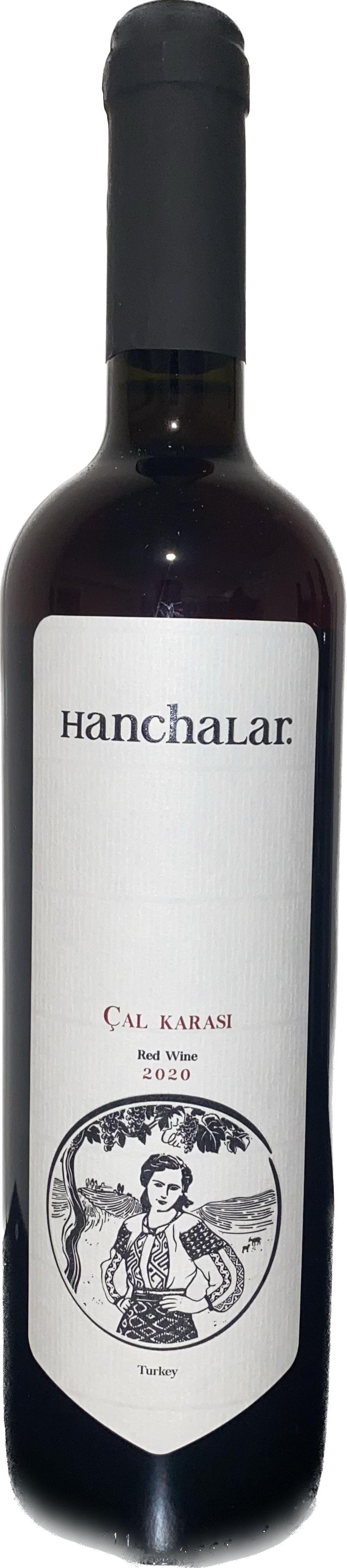 Hanchalar Cal Karasi red wine bottle from Turkey